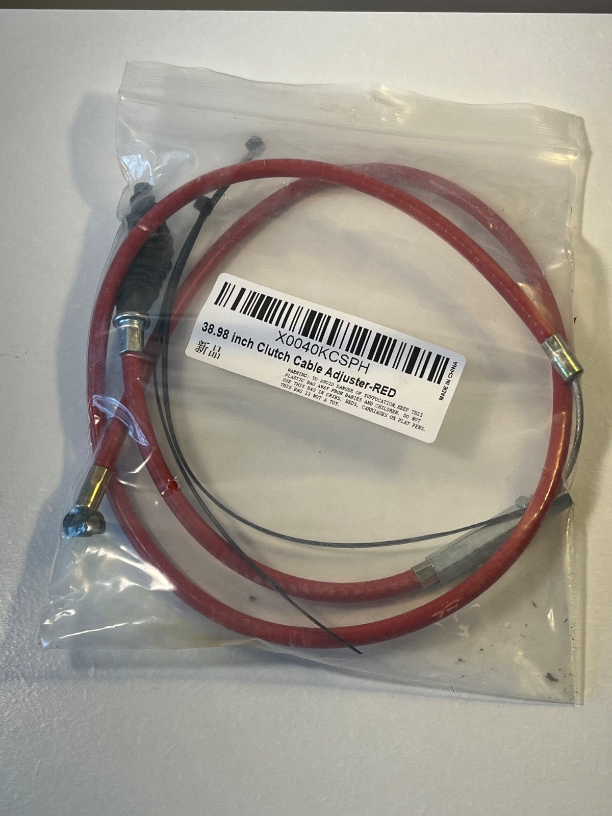 New Olym 38.98" Clutch Cable with Adjuster Replacement 38.98", Red