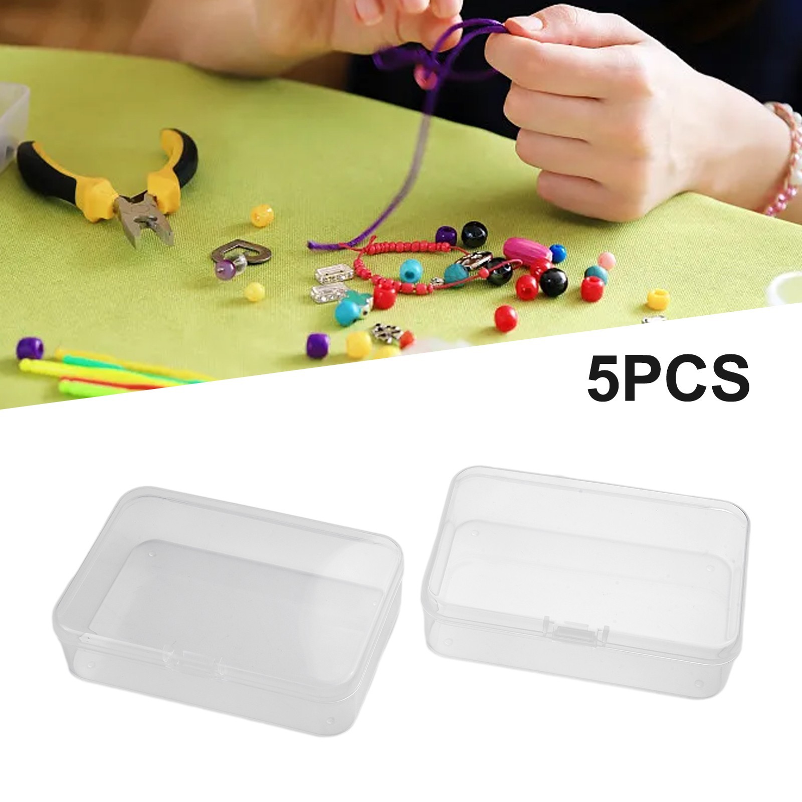 5pc Clear Plastic Storage Box Playing Cards Case Jewelry Beads Card Holder Boxes