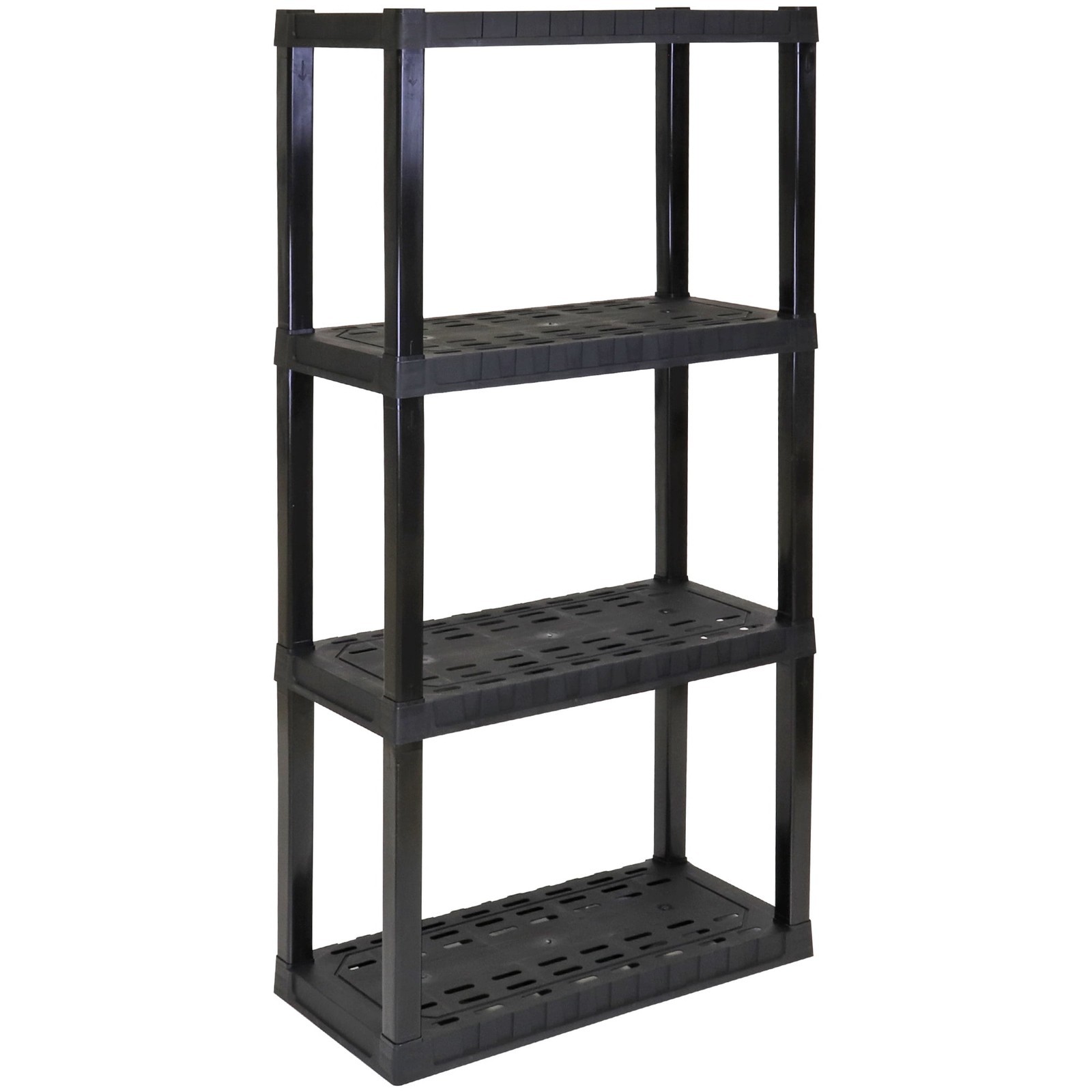 Plastic Storage Shelves Garage Heavy Duty Shelving Unit Organizer 4-Tier 57"H