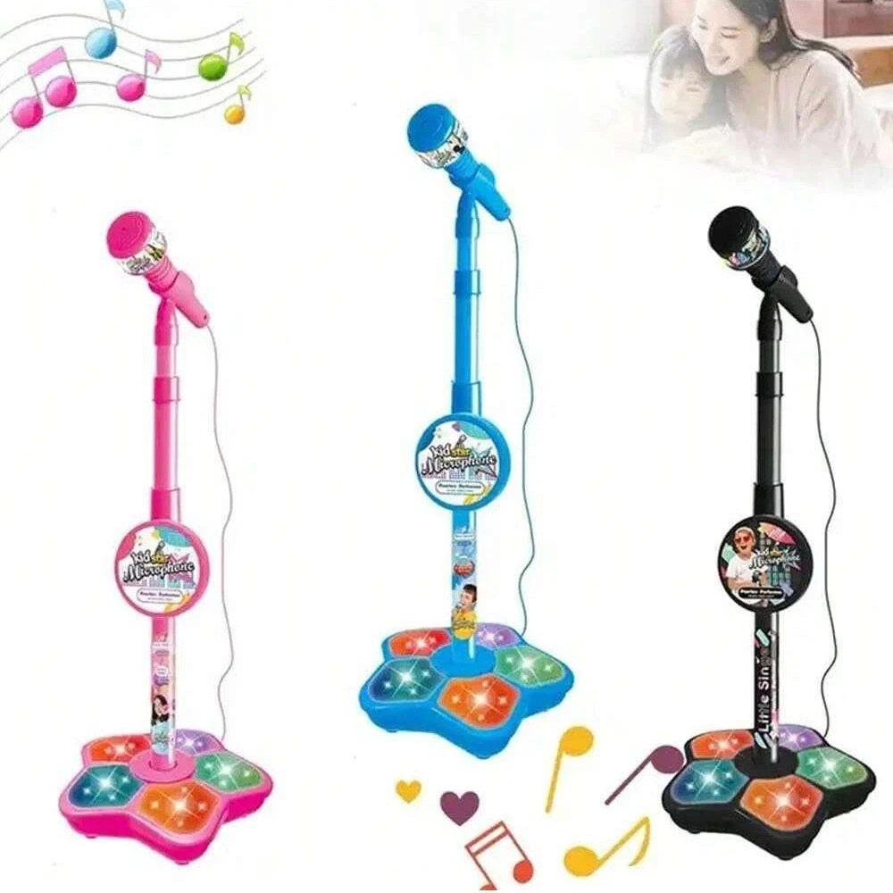 Kids Microphone Stand Toy, Portable Children's Karaoke Electronic, Durable Party