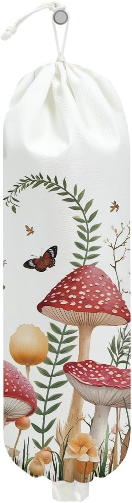 Mushroom Plastic Bag Holder, Wall Mount Grocery Bag Holder for Plastic Storage b