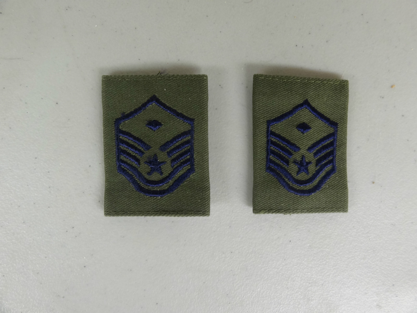 MILITARY PATCH US AIR FORCE CLOTH RANK SET OF 2 MASTER SERGEANT E-7 GORTEX GREEN