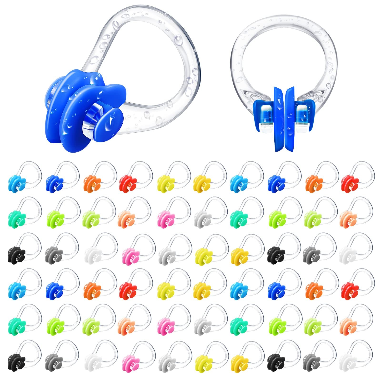100 Packs Swimming Nose Clip Waterproof Swim Silicone Nose Plugs for Kids You...