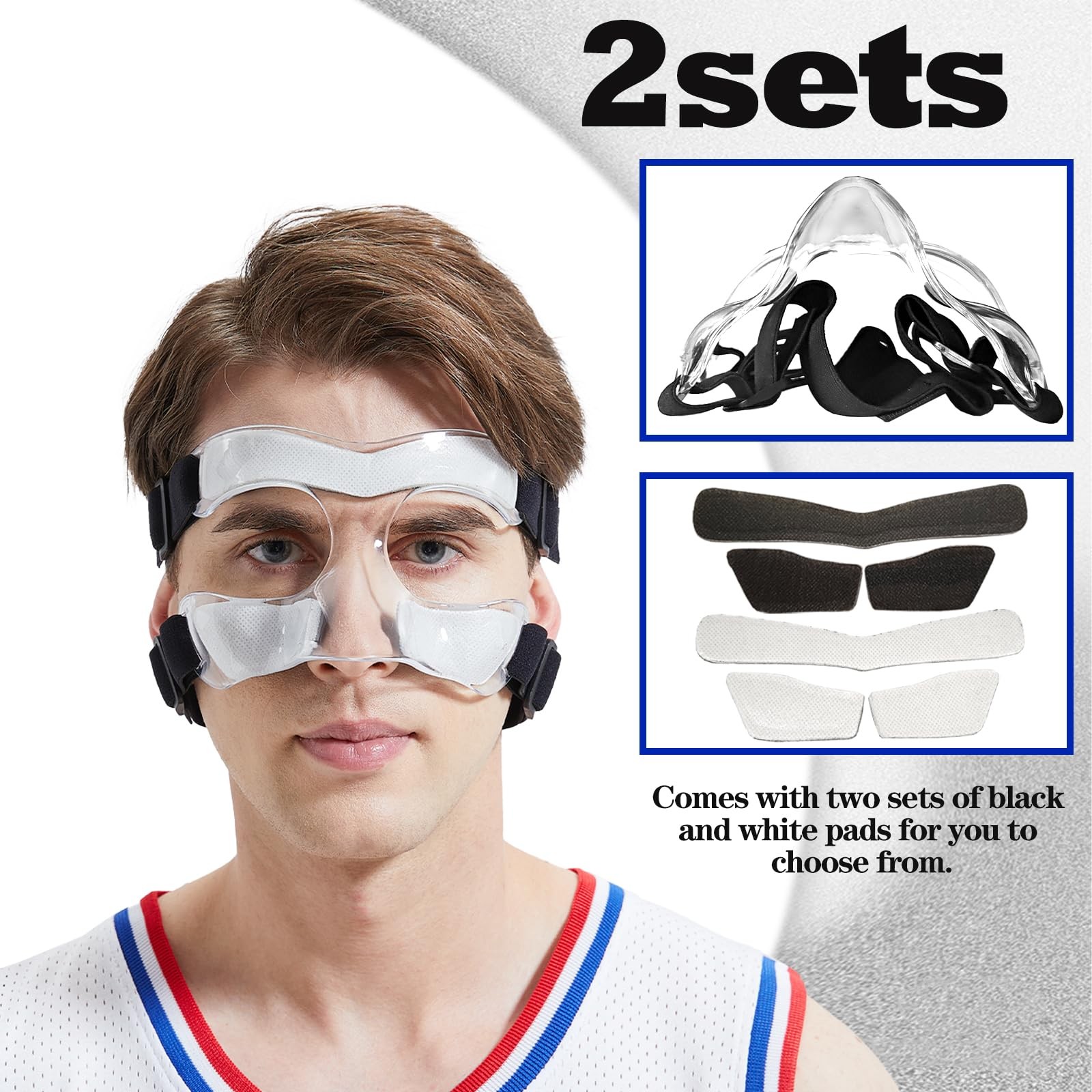 Nose Guard for Broken Nose Adjustable Basketball Baseball Softball Face Guard...