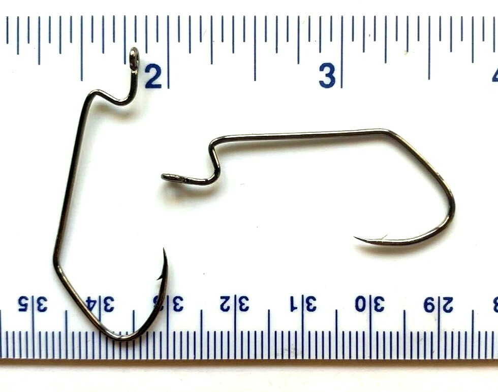 100 Matzuo 143010 Black Sickle Extra Wide Gap EWG Worm Fish Hooks size 1/0