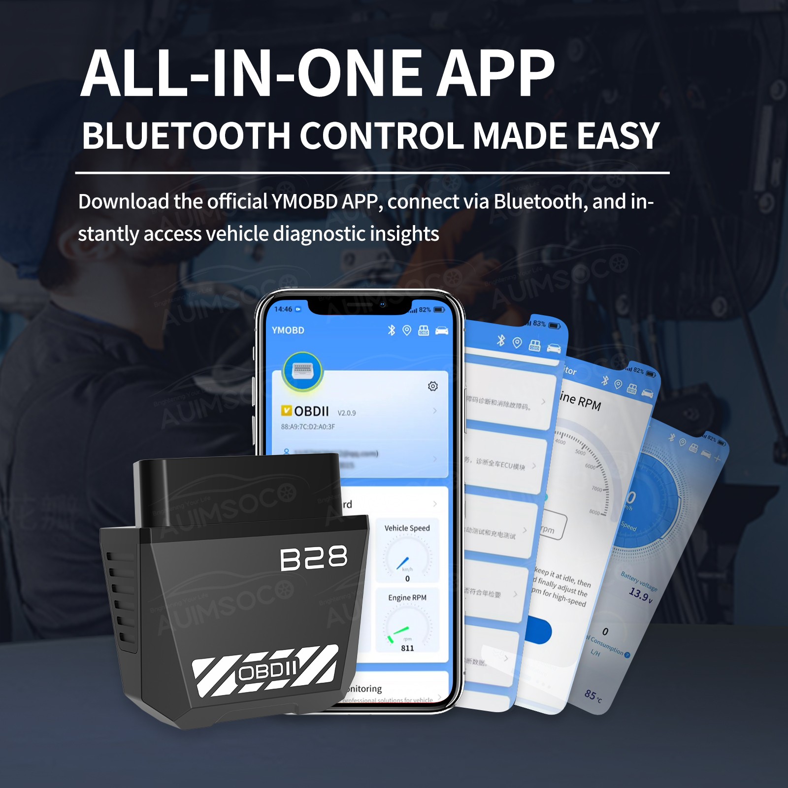 For East to West Bluetooth OBD2 Scanner Diagnostic Tool Fault Code Reader Tool