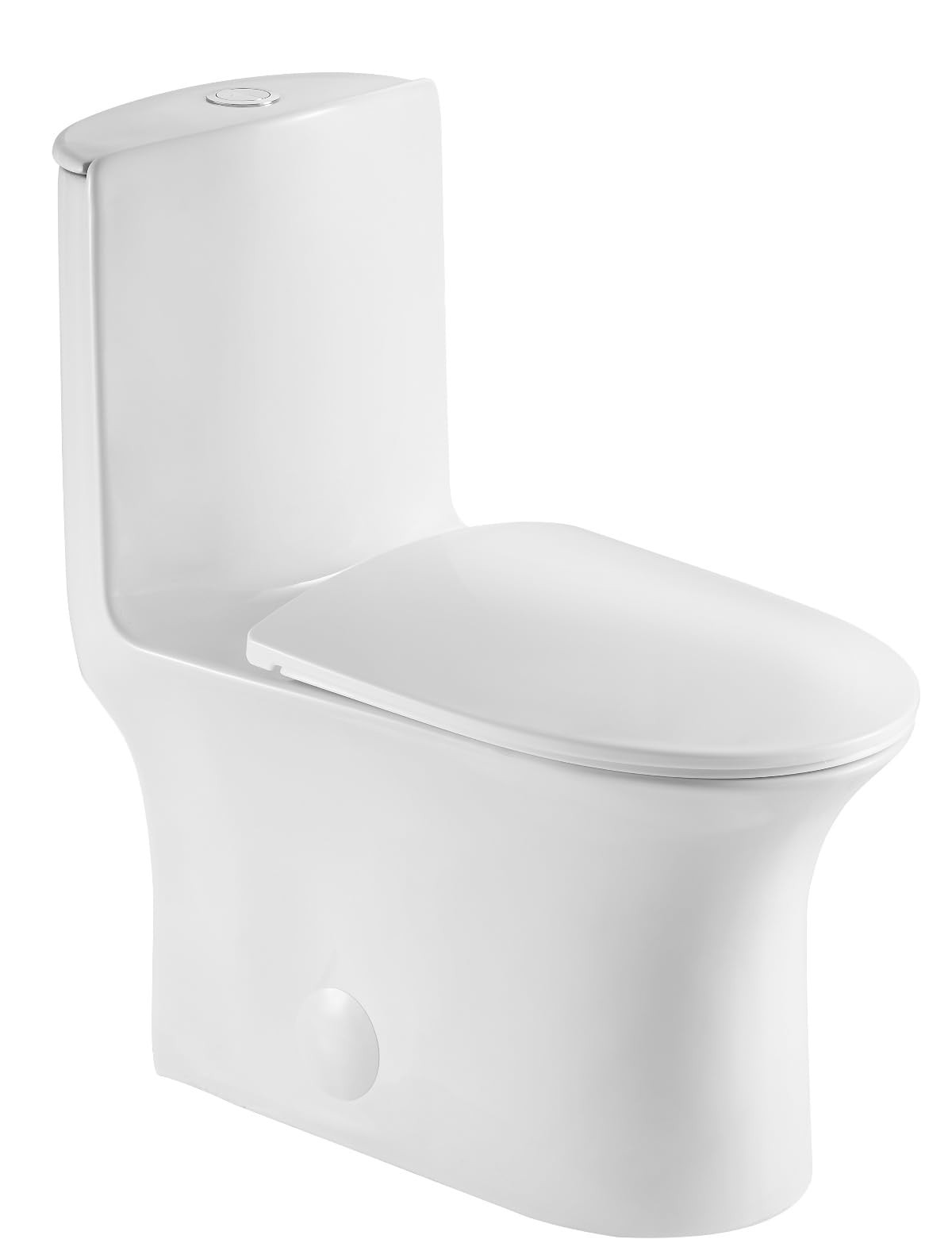 JINGZE Dual Flush Elongated Standard One Piece Toilet for Bathroom Comfort He...
