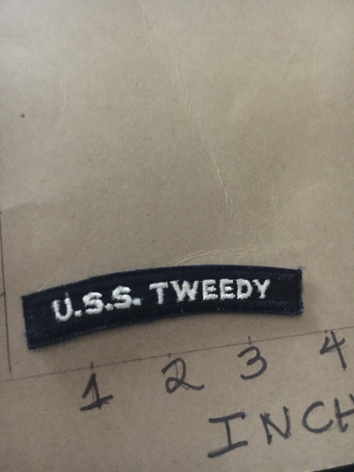 US NAVY SHOULDER STRIP TAB *** rocker *** Patch USS Tweedy