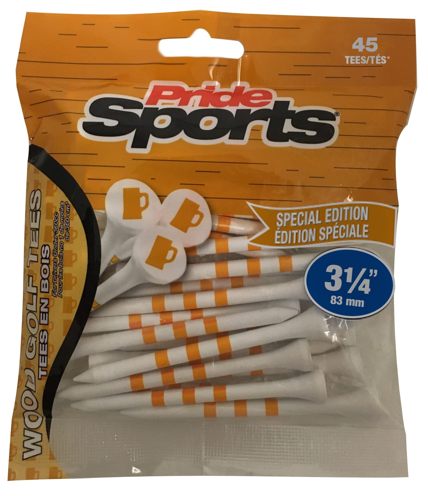 PrideSports 3-1/4" Beer Tees, White,PS31445B