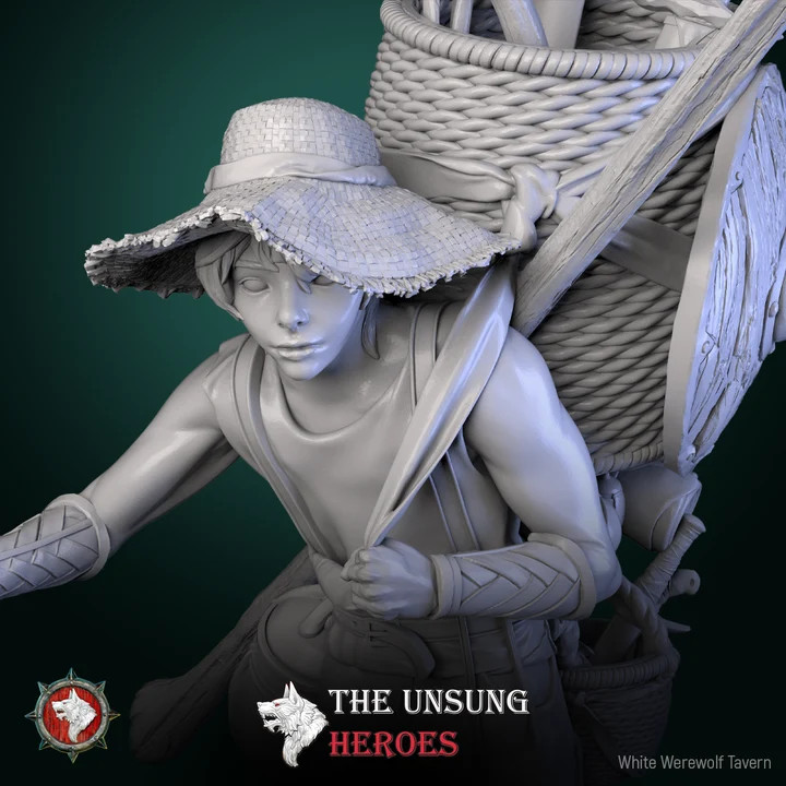 Thatch GreenField, The Traveling Merchant - Resin Tabletop Miniature