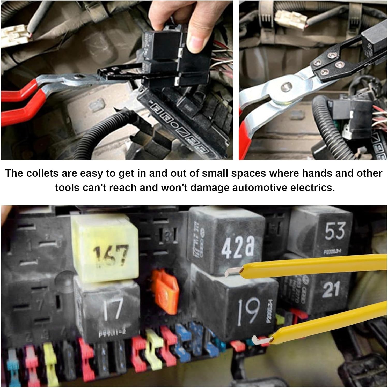 2PCS Relay and Fuse Removal Tool, Relay Puller Pliers Fuse Puller Tool Car El...