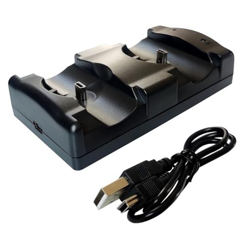 2 in 1 PS3 Controller Charger Station with LED Light Indicator, Charging Cable