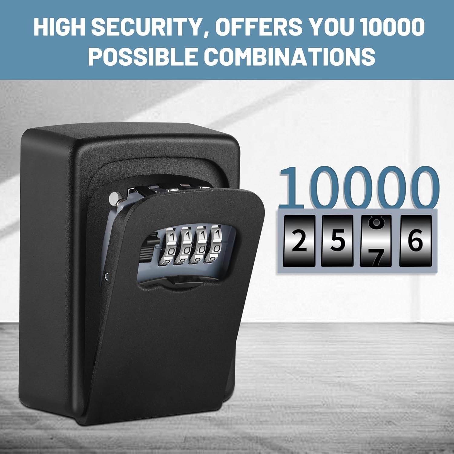 Key Lock Box for Outside - Sturdy and Durable 1-Quantity, Black