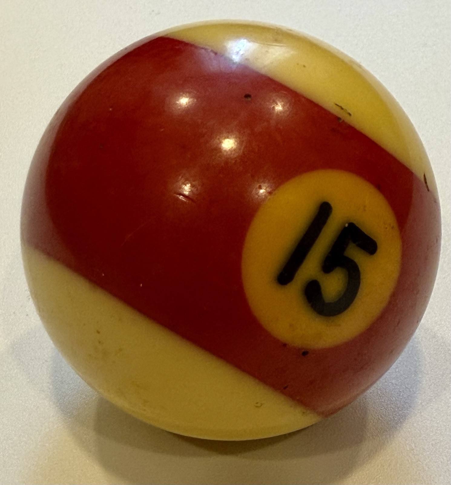 Vintage Single Replacement Billiard 2 1/4" Pool Ball No. 15 Deep Red Ball