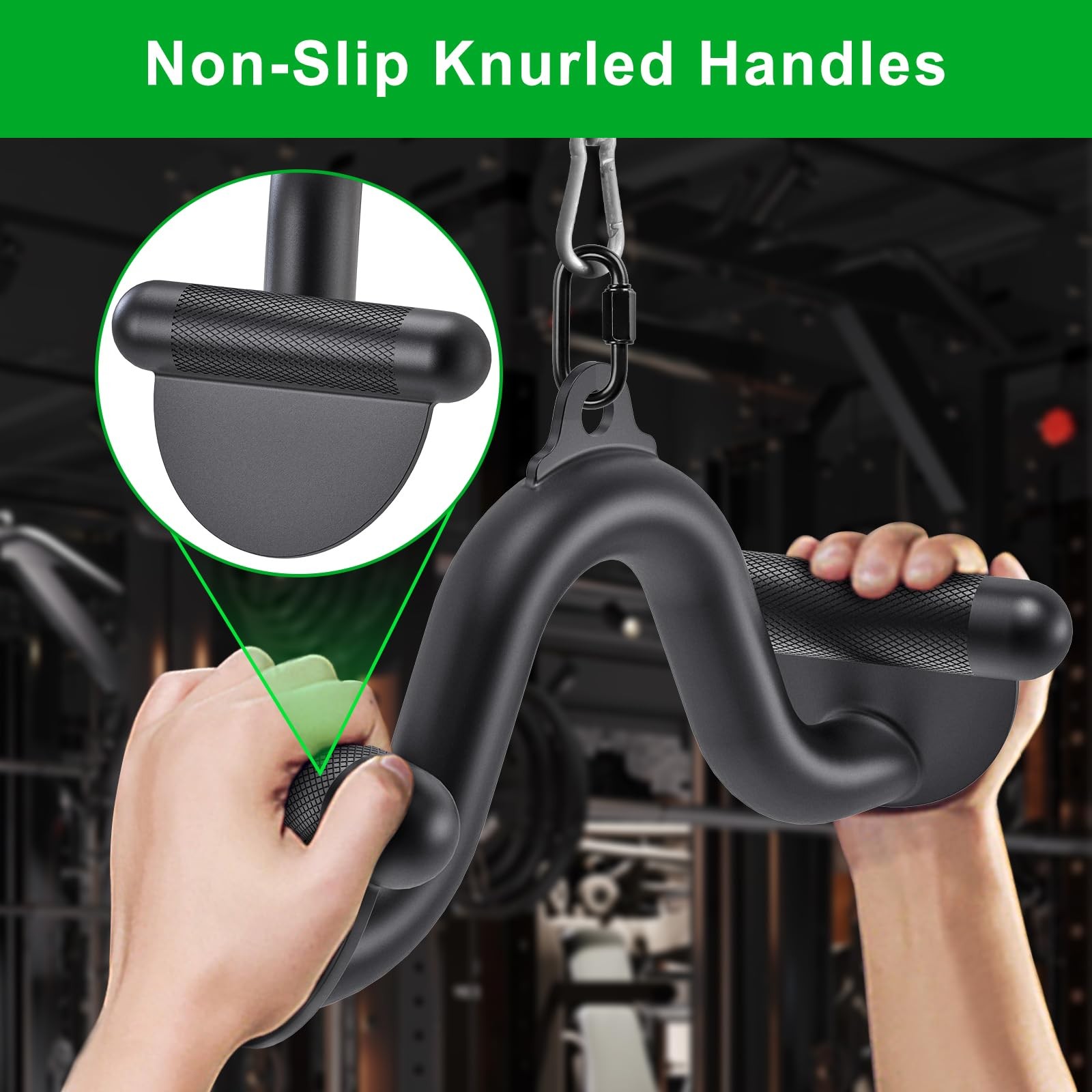 12" LAT Pull Down Bars Cable Machine Attachment, Rowing T-bar V-bar Set, Back...