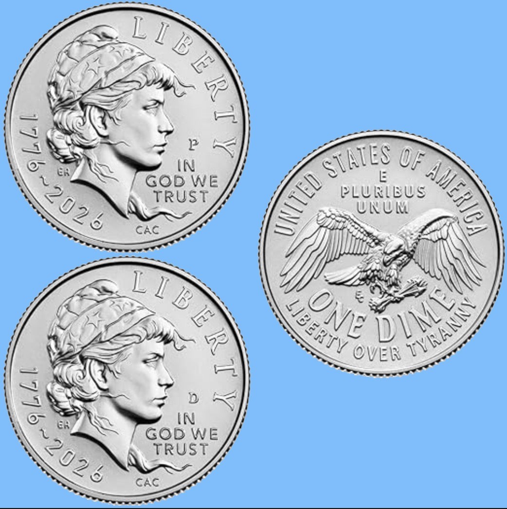 2026 Semi-Quincentennial Liberty Dime .10c ~ P & D Two Coin Set ~ Uncirculated