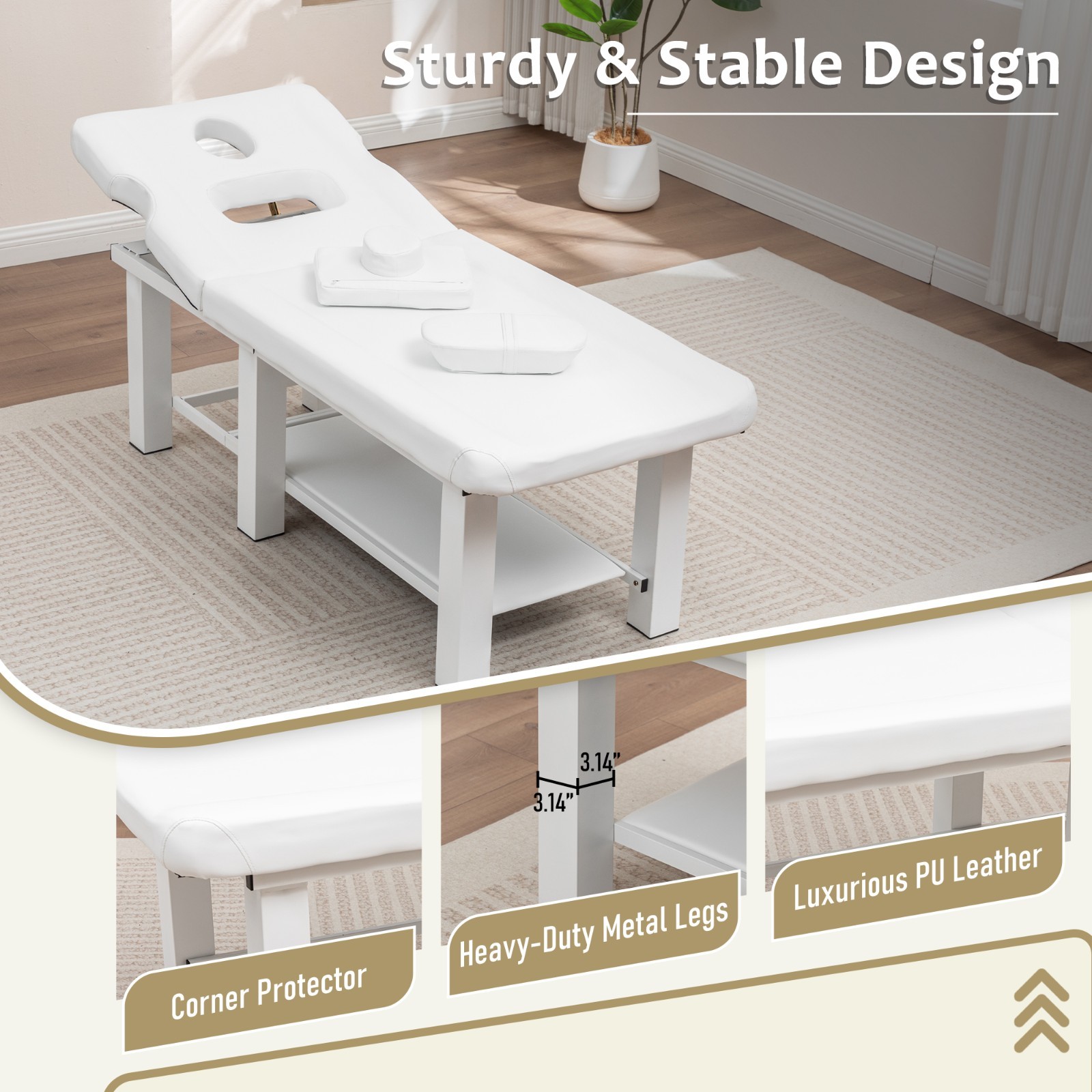 Multi-Function Professional Massage Therapy Table, White