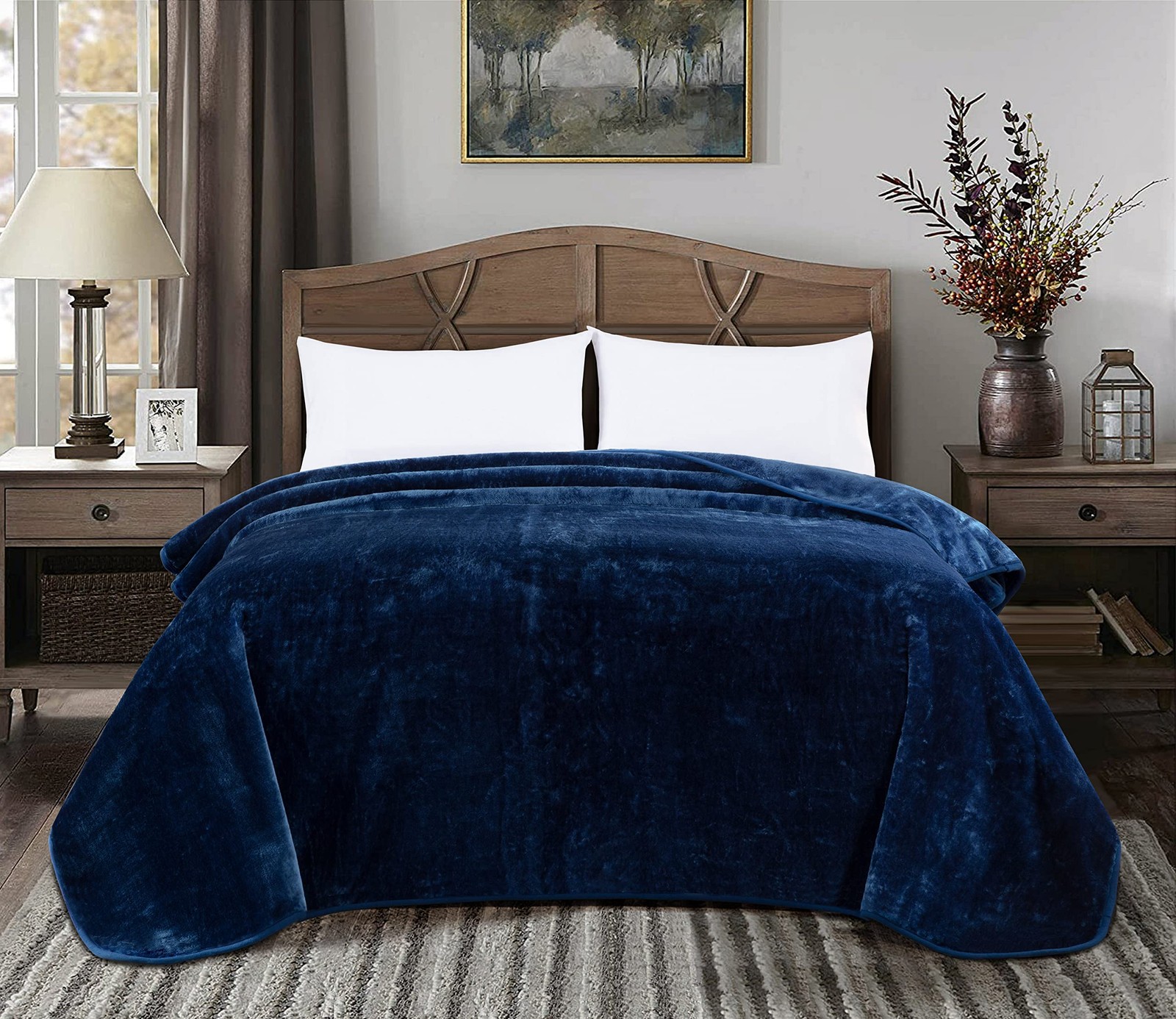 Heavy Single Ply 9 Lbs Korean Style Faux Mink Blanket, 750GSM Thick Silky Sof...