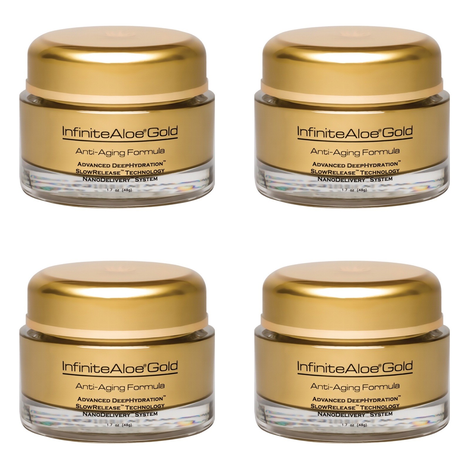INFINITE ALOE ANTI-AGING GOLD CREAM 4 PACK Of  Size 1.7 oz. / 48g. NEW!!!