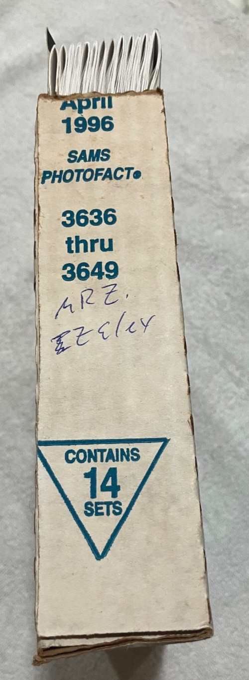SAMS PHOTOFACT- 3636-3649- April 1996  (Contains 14 Sets)