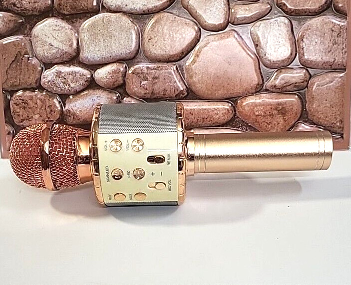 iJoy Bluetooth Speaker & Karaoke Microphone, Open Mic | Rose Gold