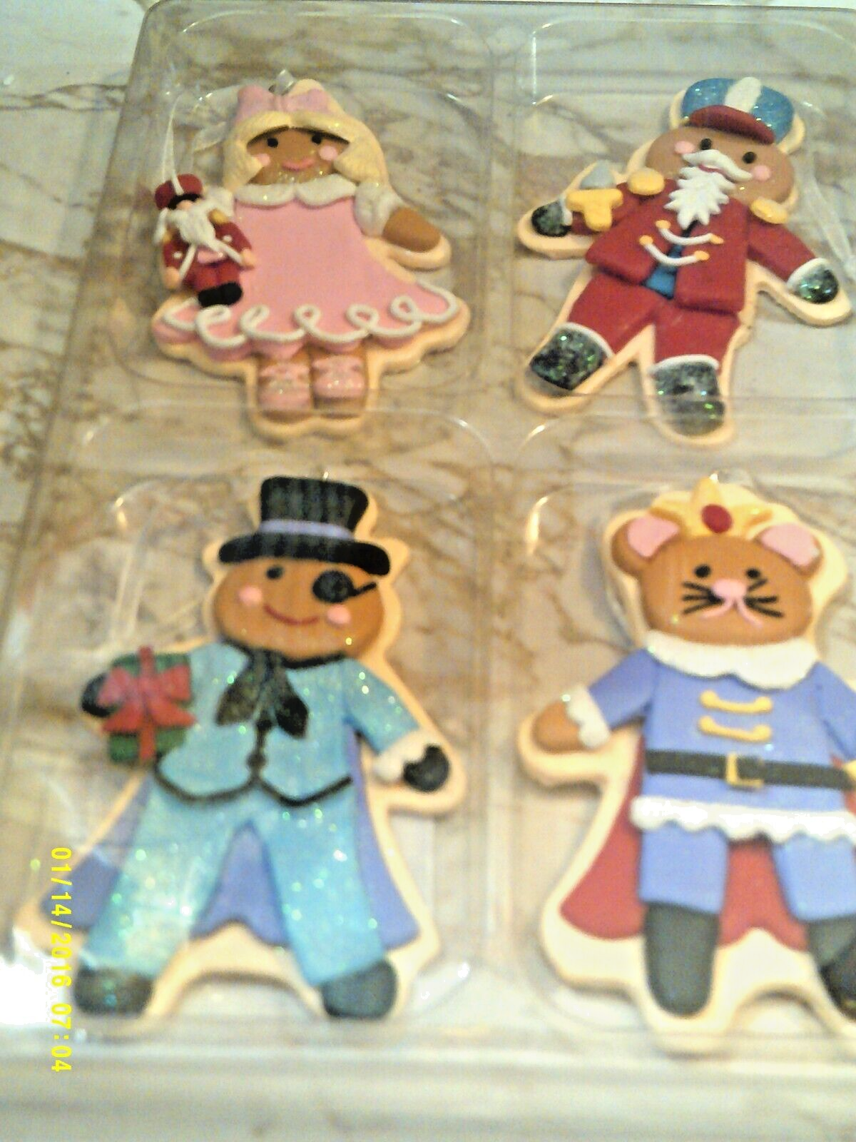KURT ADLER-NUTCRACKER SUITE COOKIE ORNAMENTS-4 PIECE BOX SET-NEW-2024