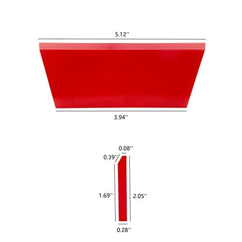 2pack Squeegee Blades Replacement Mini Squeegee, 5.1x 2 inch, for Cleaning Red