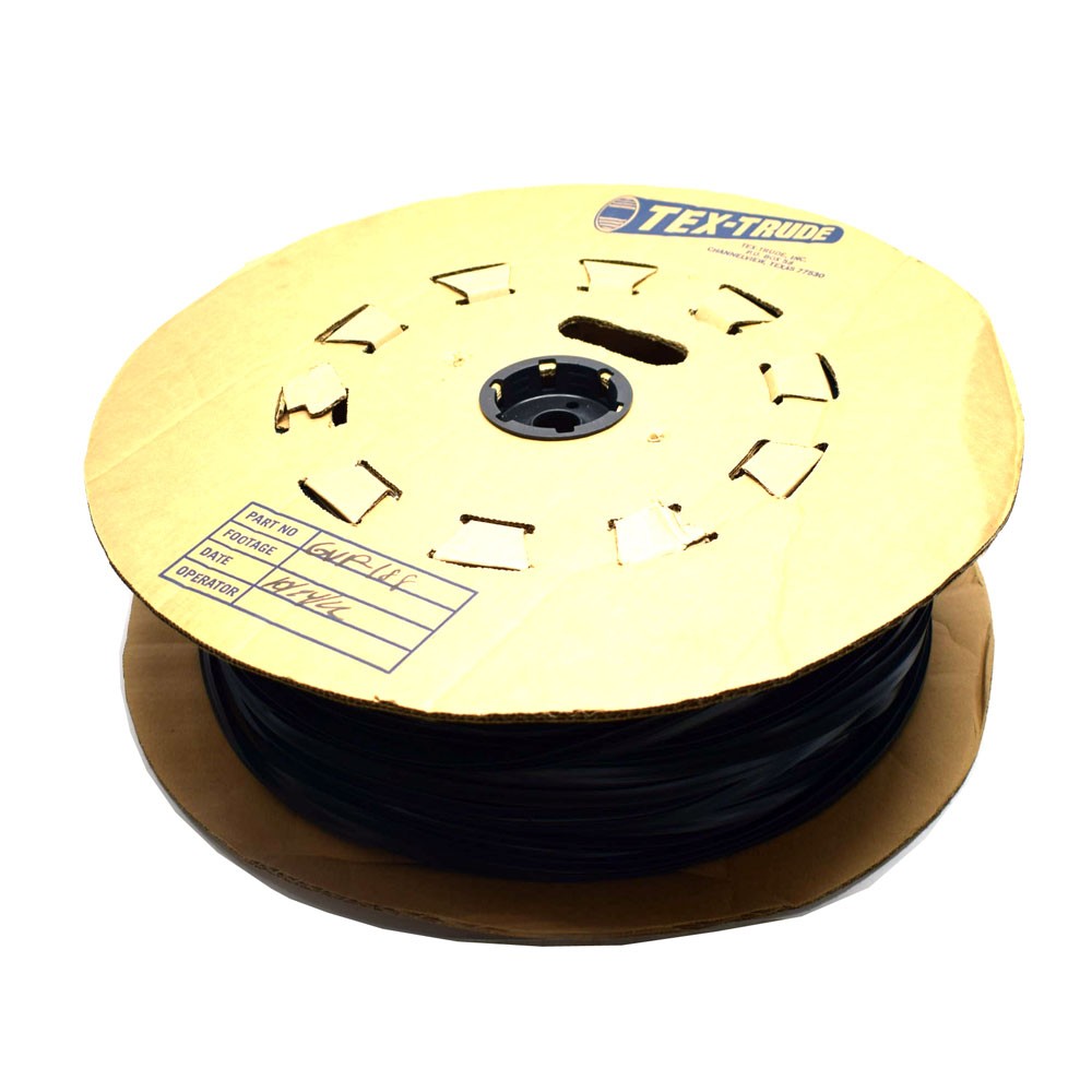 (~600') TEX-TRUDE GVP-188 Black Top Rail Glazing Vinyl Roll 3/8" to 7/16" Glass