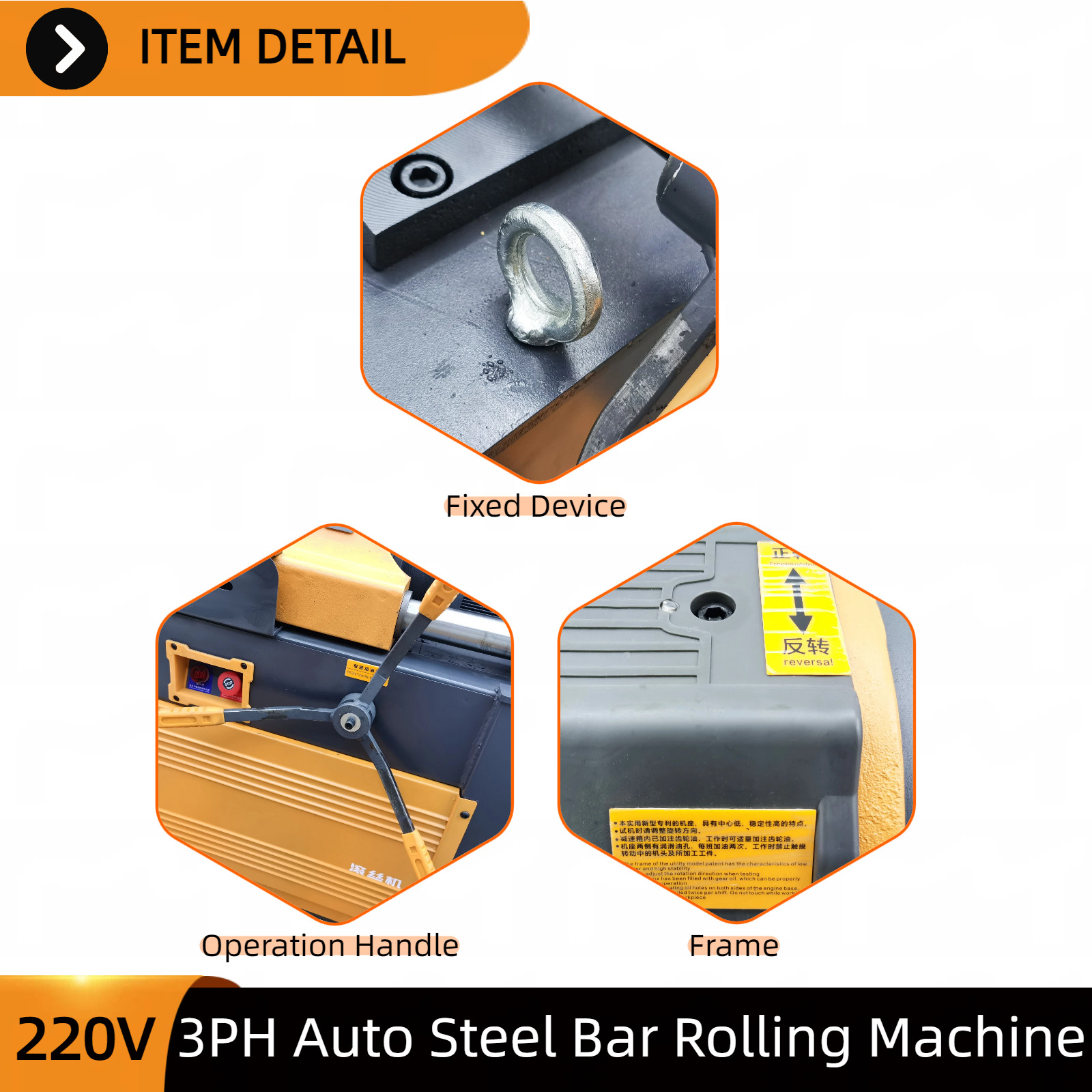 220V 3PH Automatic Rebar Thread Rolling Machine Rebar Peeling & Threading Tool