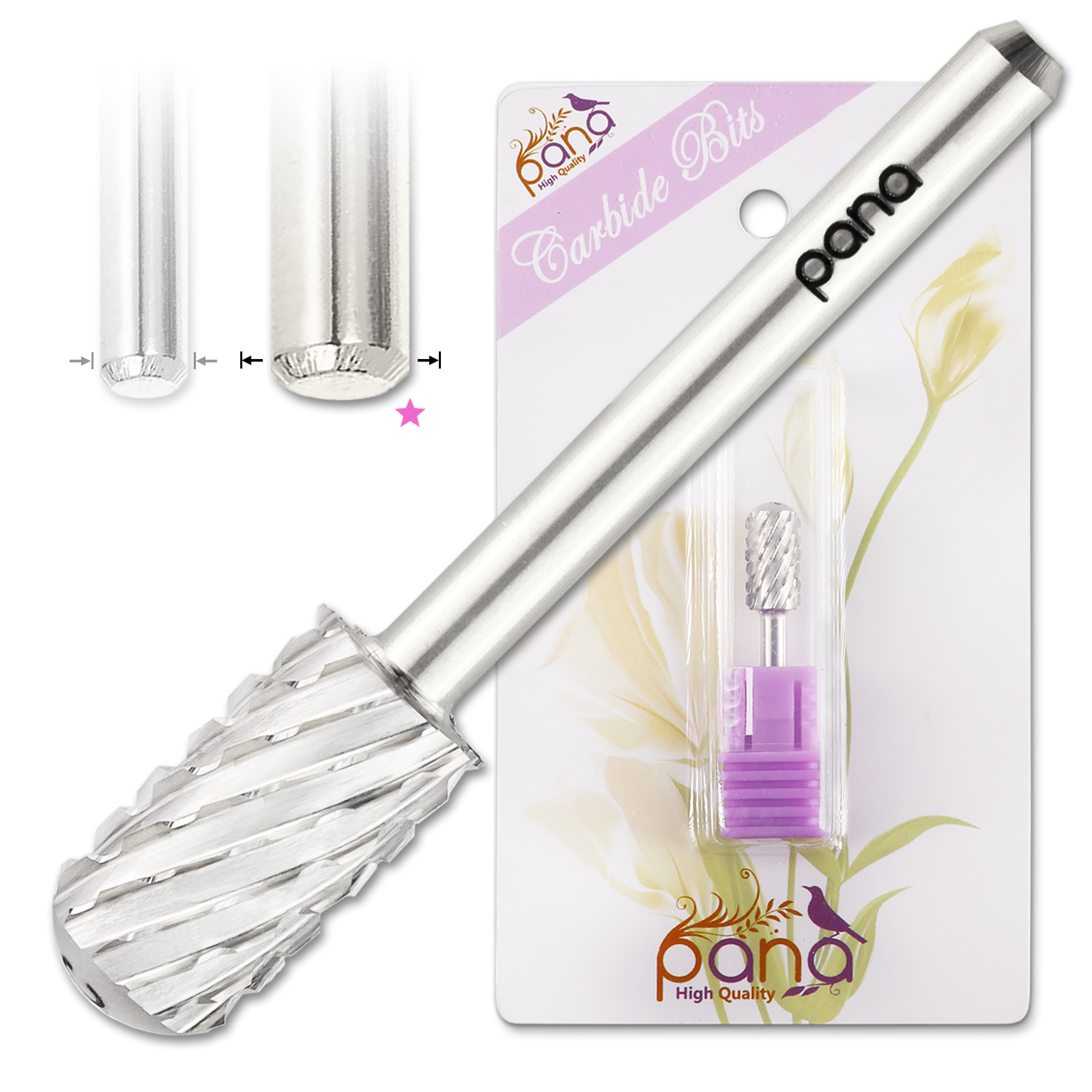 PANA 1/8" Shank Size -  Smooth Top Large Barrel Nail Carbide Bit - 3X Coarse