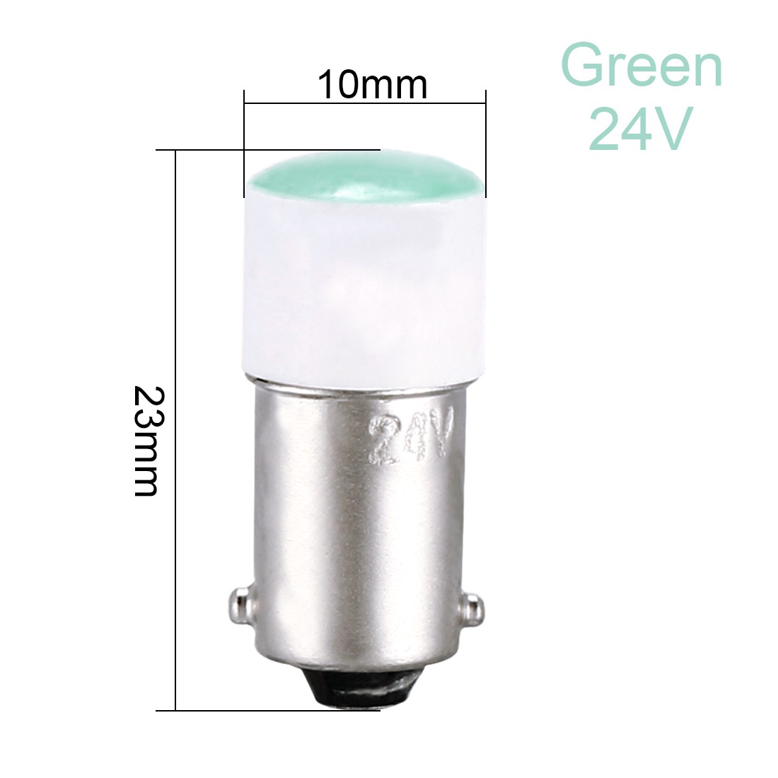 5 x LED Bulbs 24V Dashboard Light Green BA9s Base Bulb