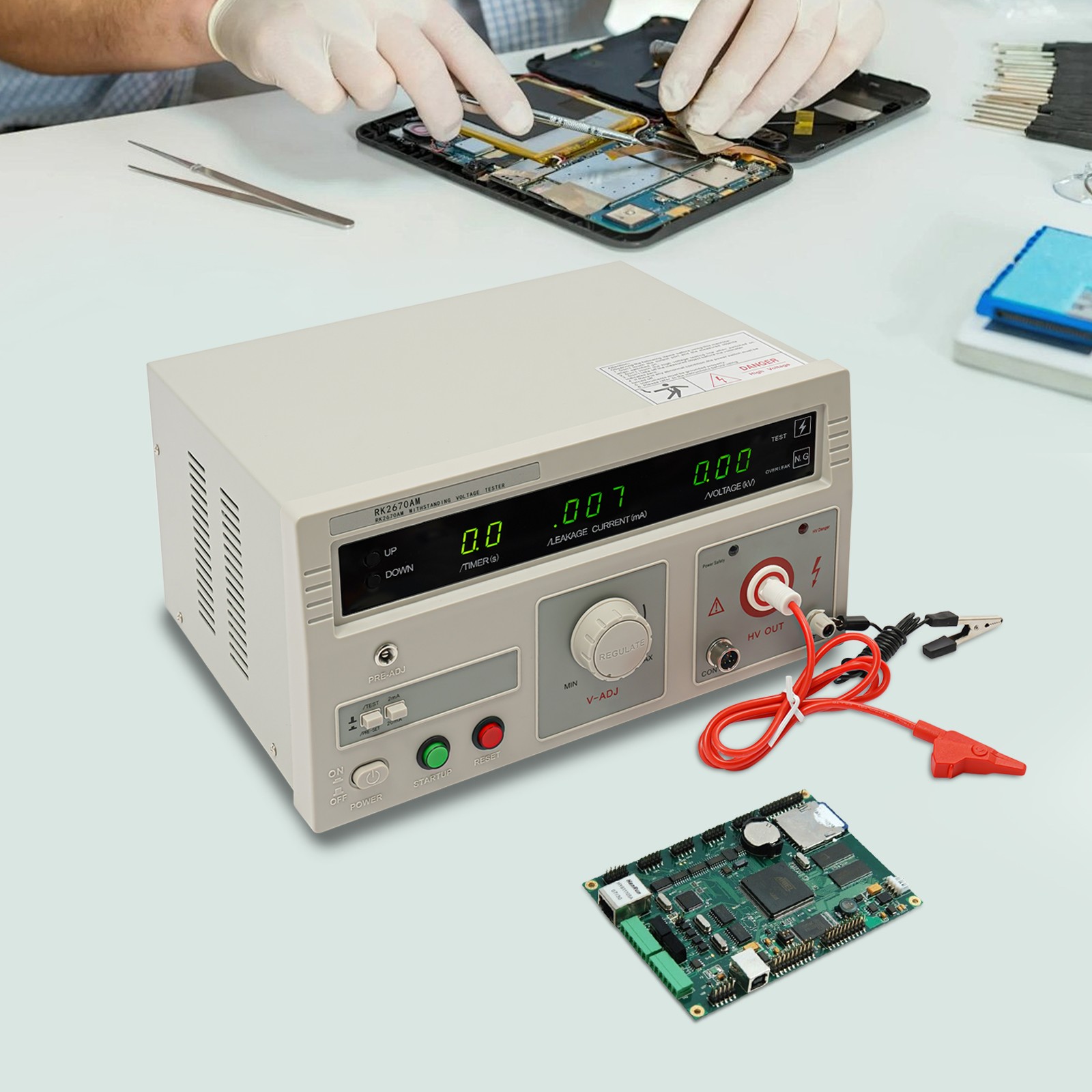 Tester Withstand Hi-Pot Tester Voltage Tester 5KV AC 110V RK2670AM 100VA 0~99s