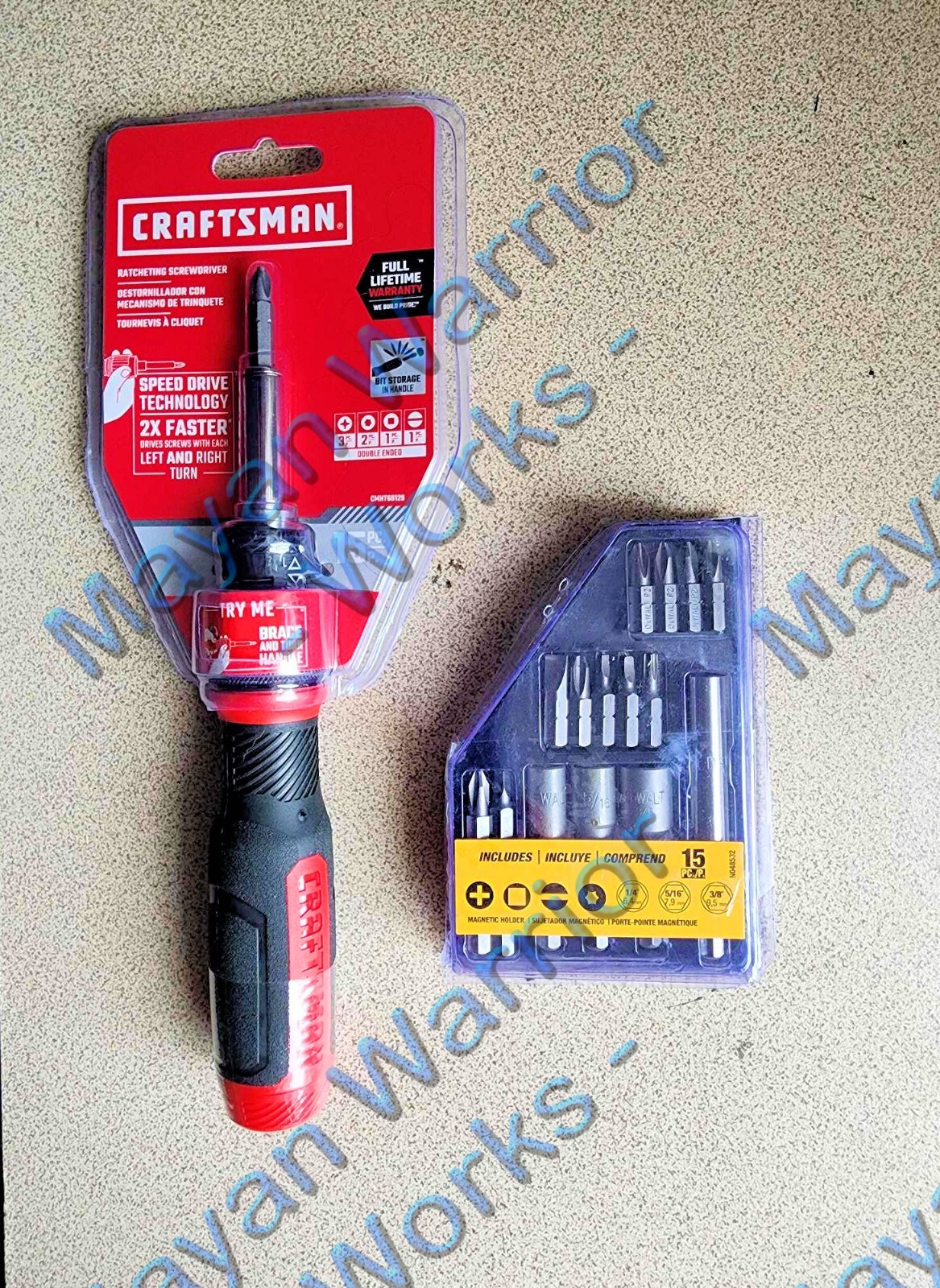 CRAFTSMAN CMHT68129 Ratcheting Screwdriver, SpeedDrive with 7 double ended bits