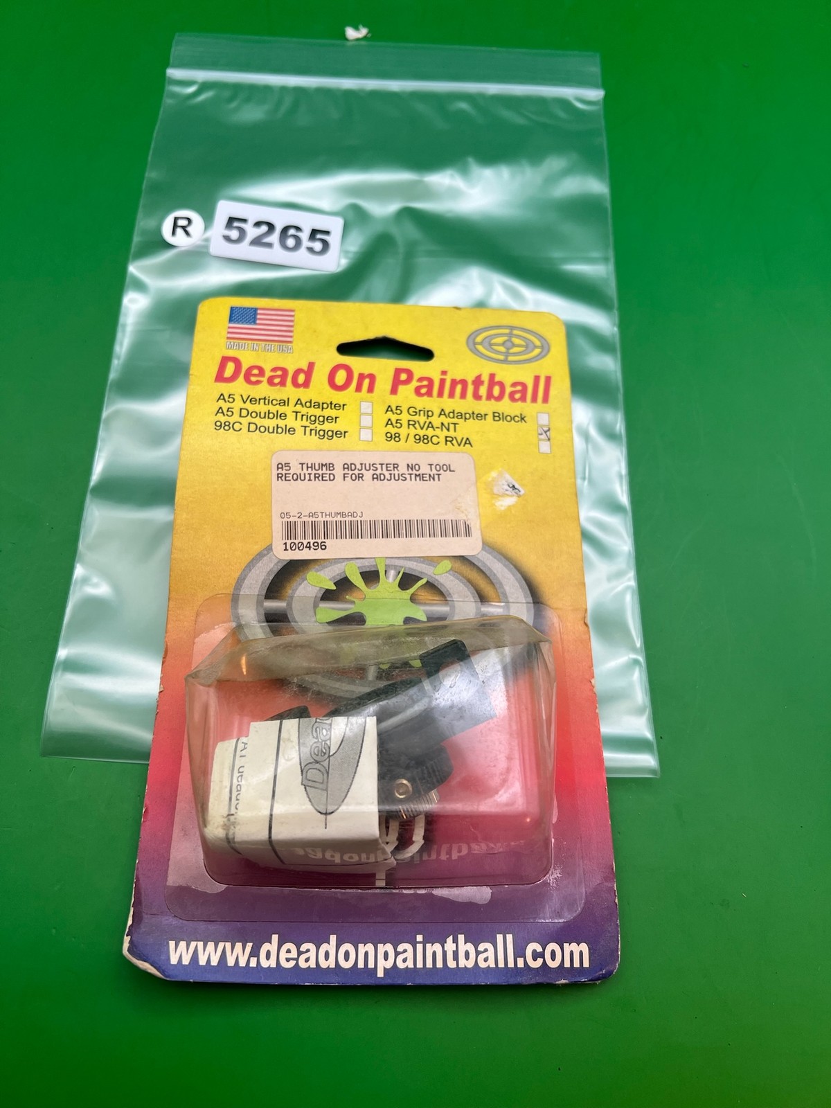 Dead On Paintball A5 Thumb Adjuster Rear Velocity Adjuster Black