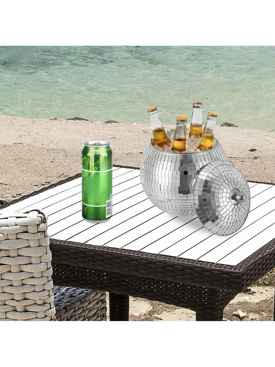 NEW Disco Ball Ice Bucket 0.4 Gallon Stainless Steel FREE SHIPPING