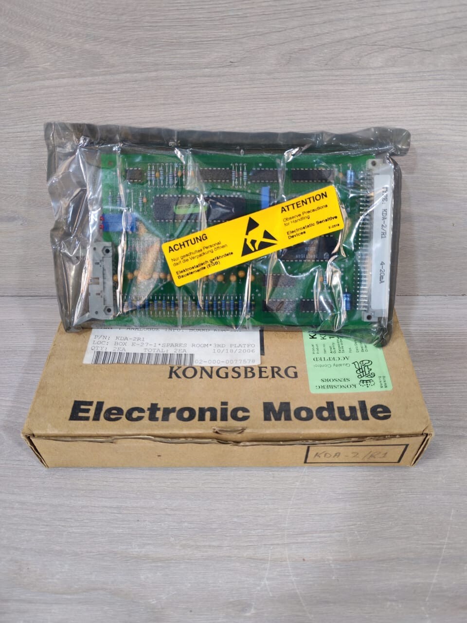 KONGSBERG/AUTRONICA KDA-2/R1  4-20mA ANALOGUE INPUT BOARD- NEW WITH FILTHY BOX