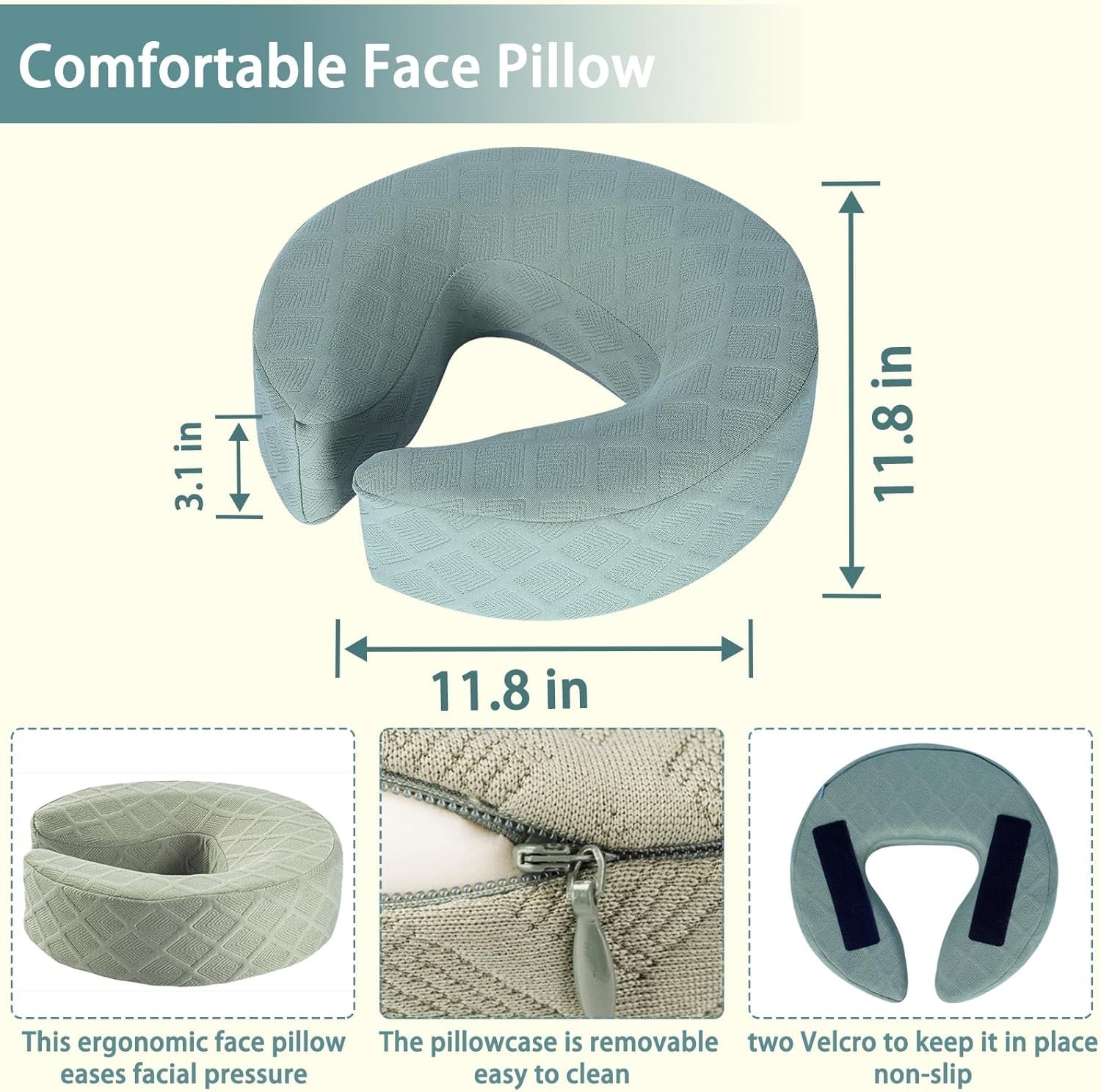 Massage Headrest for Bed, Adjustable Massage Face Cradle at Home, Portable Ma...