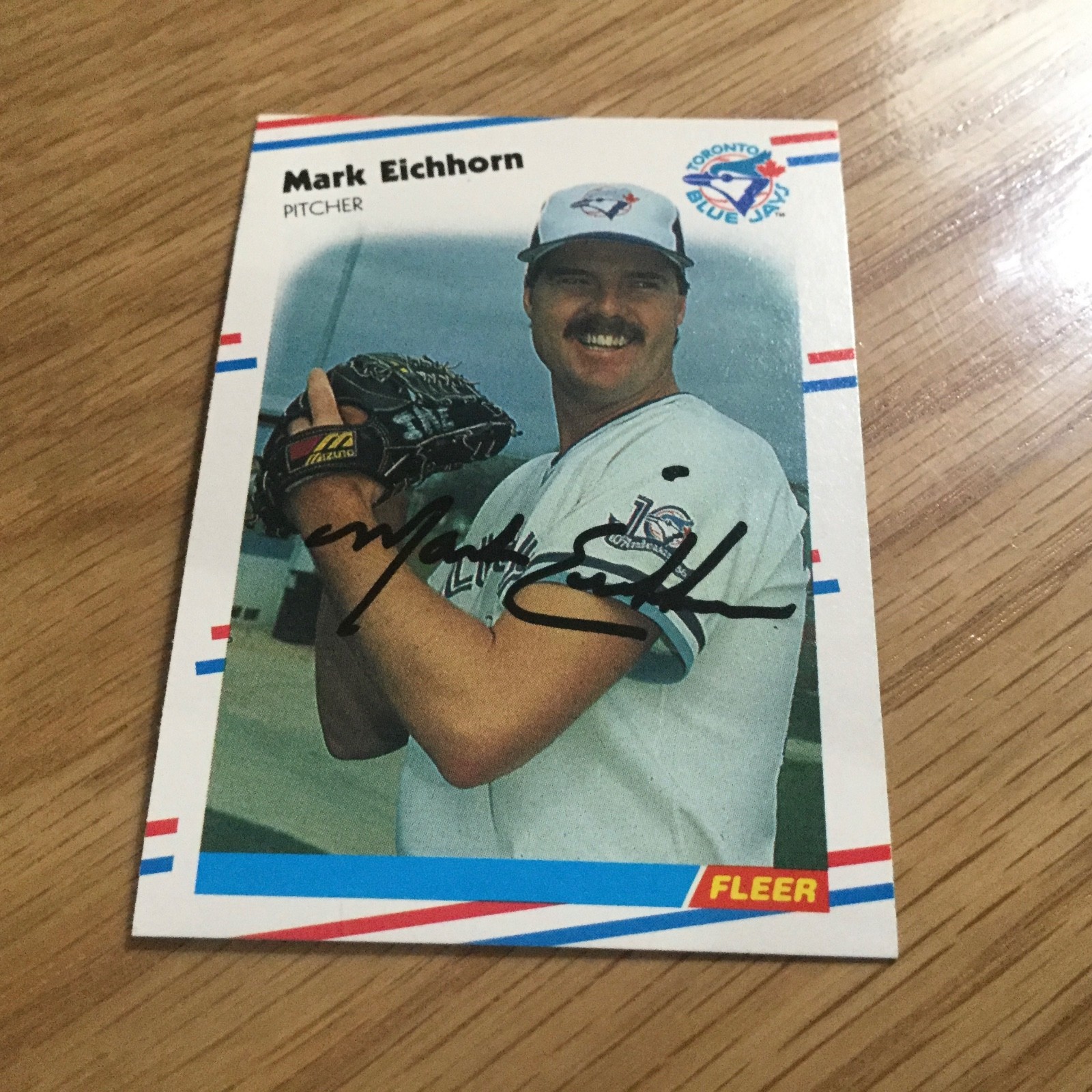 1988 Fleer Mark Eichhorn Signed Baseball Card Toronto Blue Jays # 108