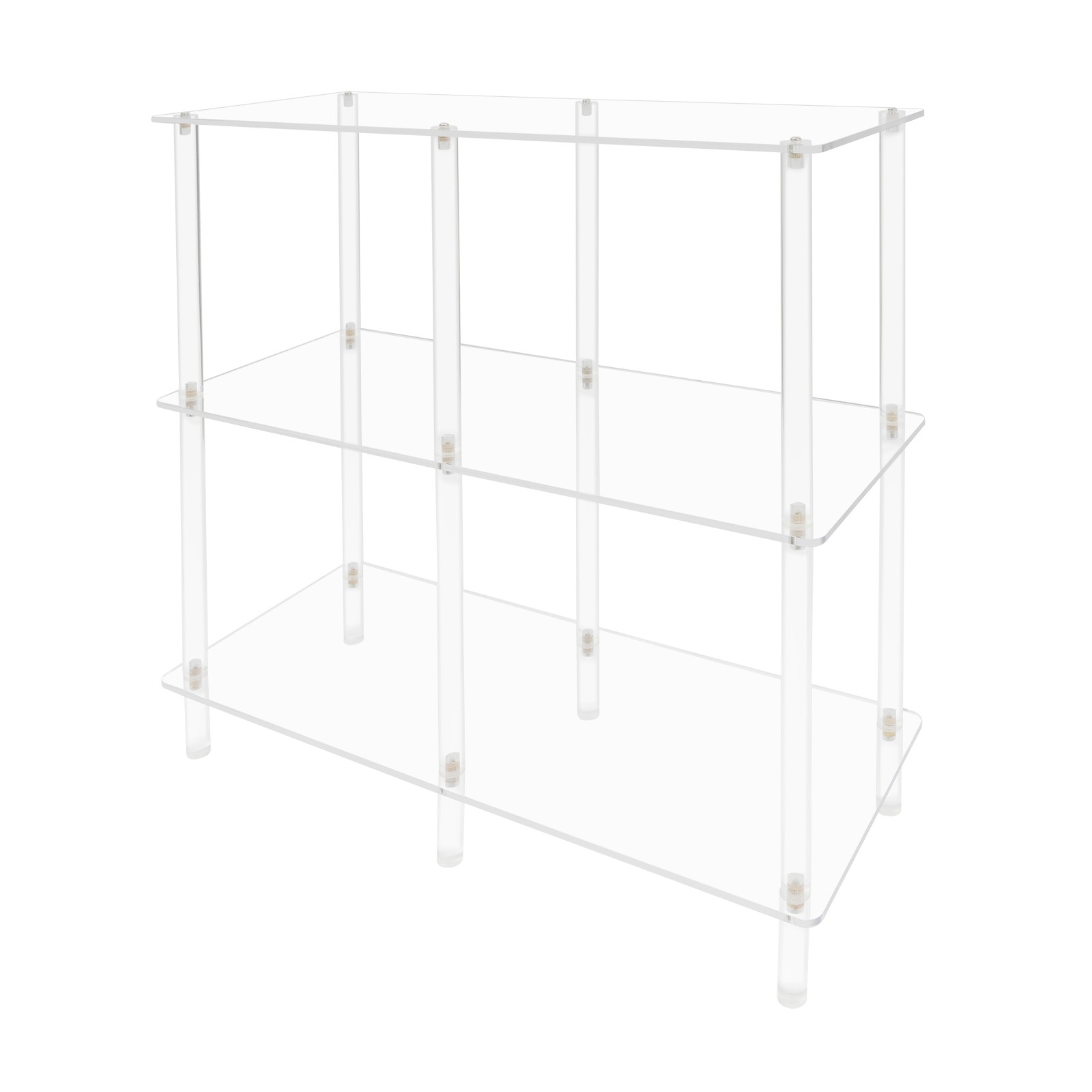 Acrylic Table, Small Entryway Table with Open Shelves, Clear Entry Table
