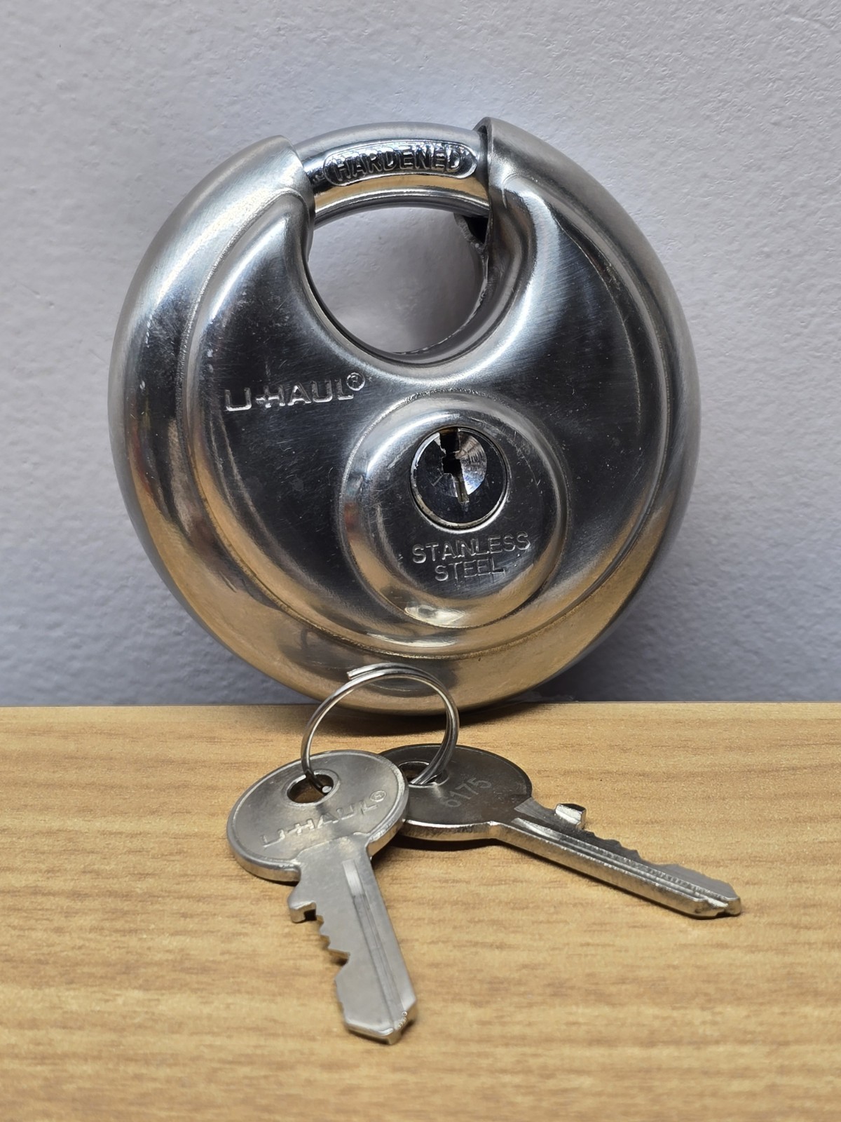 Disc Padlock Pro 70mm 2 3/4" with 2 Keys Stainless Steel Storage Unit Lock