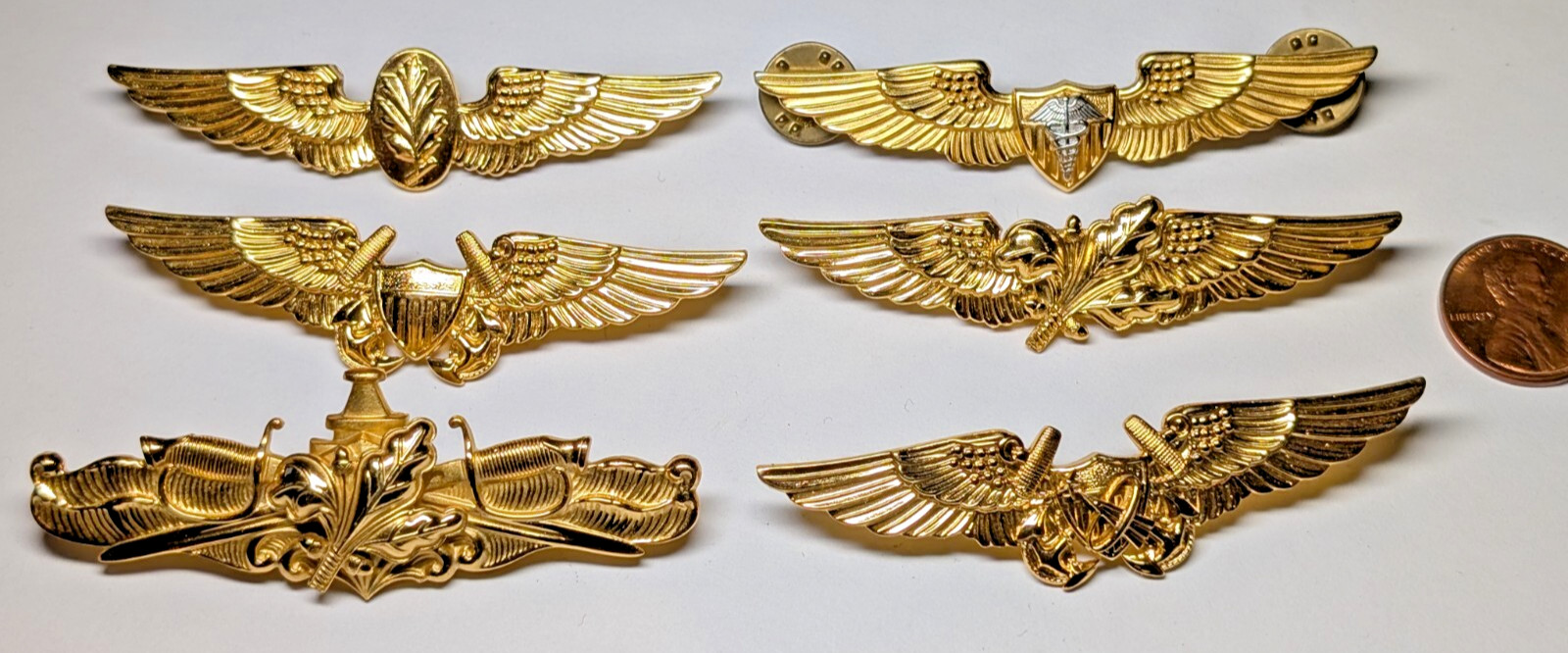6 LOT MILITARY BADGES PINS FLIGHT SURGEON INSIGNIA & MORE