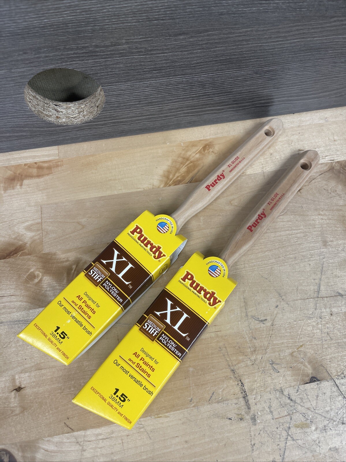 2 Pack Purdy XL Glide  1-1/2" Angle Sash Paint Brush Nylon/Polyester Bristle New