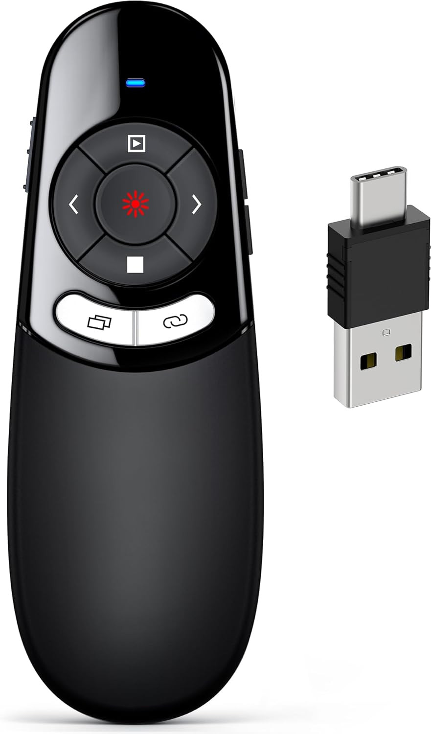 USB C Presenter Wireless 2.4 Ghz PowerPoint Remote Control Pointer for Presentation