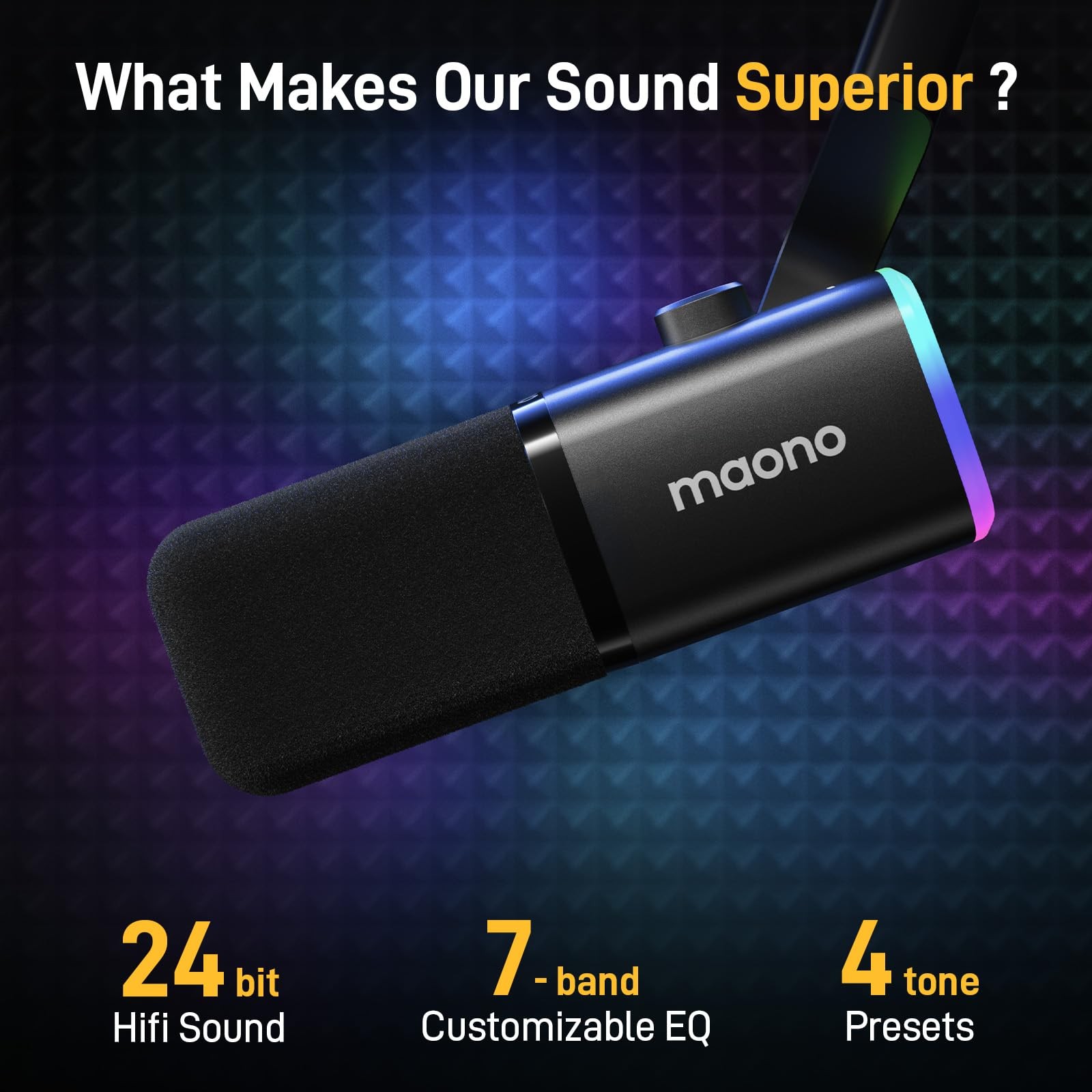 XLR/USB Gaming Microphone for PC, Dynamic Computer Mic for Streaming Podcasti...