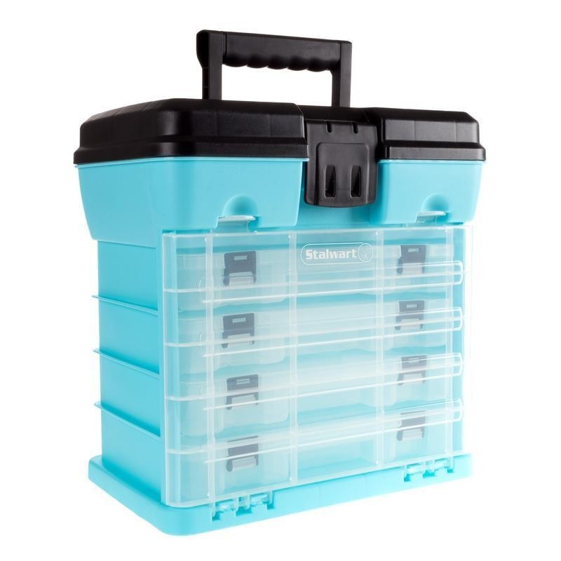 Durable Utility Box W/ 4 Drawers 19 Compartments Tools Hardware Crafts New
