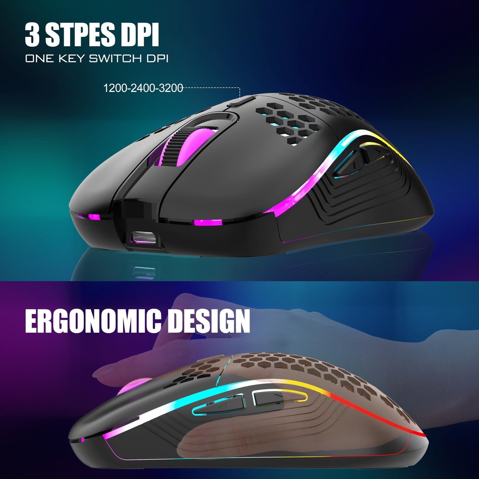RedThunder 60% Wireless Gaming Keyboard & Mouse Combo with Rechargeable Batte...