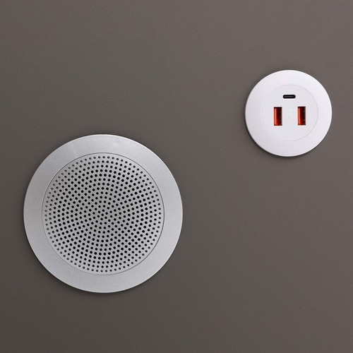 Bluetooth Speaker Smart Bedside Table with USB & Wireless Charging Light