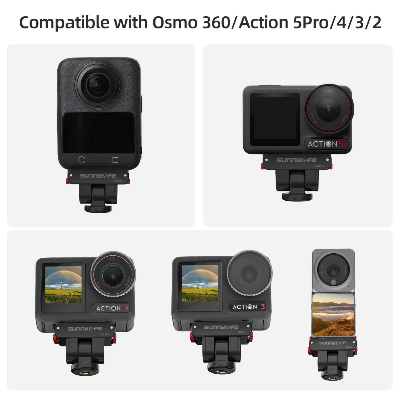 Magnetic Quick Release Bracket Adapter Mount For DJI Osmo 360/Action 5 Pro/4/3/2