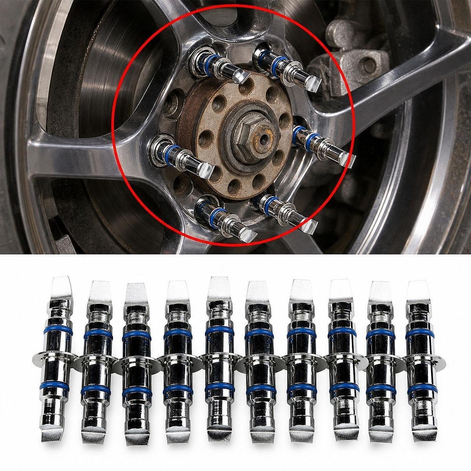 10x Alignment Wheel Clamp Rim Studs Set Positioning Wheel Replacement Metal