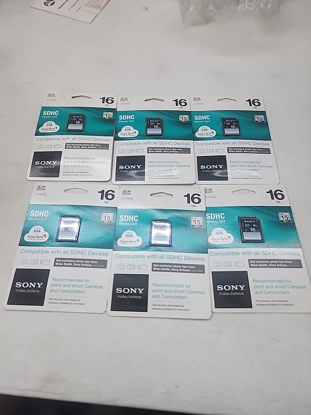 NIP 6 Sony 16GB SDHC UHS-1 Memory Cards High Speed SF16UY/TQMN